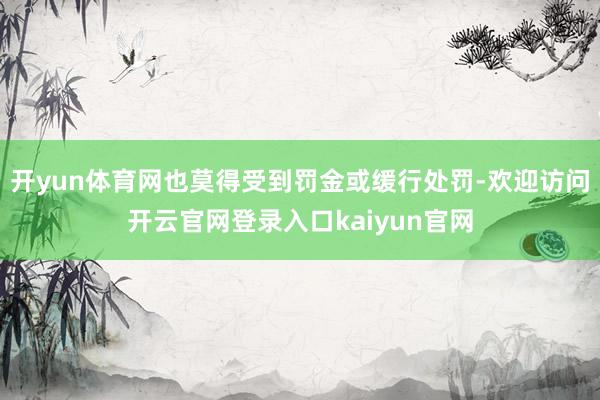 开yun体育网也莫得受到罚金或缓行处罚-欢迎访问开云官网登录入口kaiyun官网