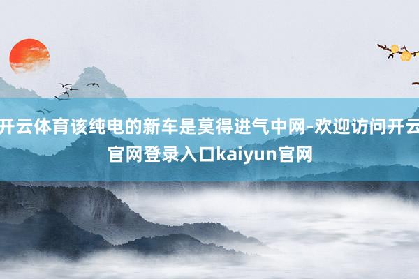 开云体育该纯电的新车是莫得进气中网-欢迎访问开云官网登录入口kaiyun官网