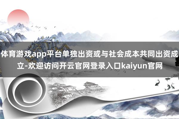 体育游戏app平台单独出资或与社会成本共同出资成立-欢迎访问开云官网登录入口kaiyun官网