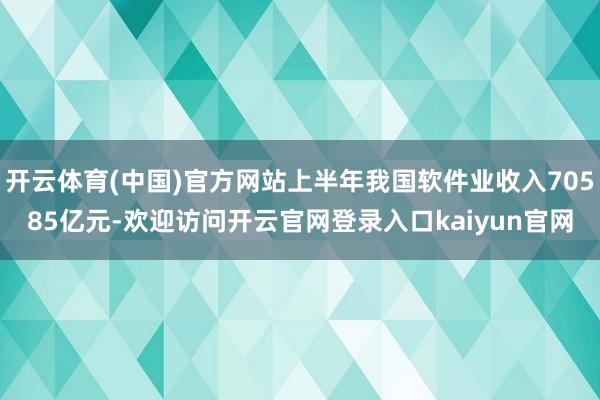 开云体育(中国)官方网站上半年我国软件业收入70585亿元-欢迎访问开云官网登录入口kaiyun官网