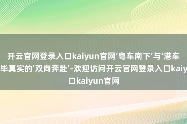 开云官网登录入口kaiyun官网‘粤车南下’与‘港车北上’已毕真实的‘双向奔赴’-欢迎访问开云官网登录入口kaiyun官网